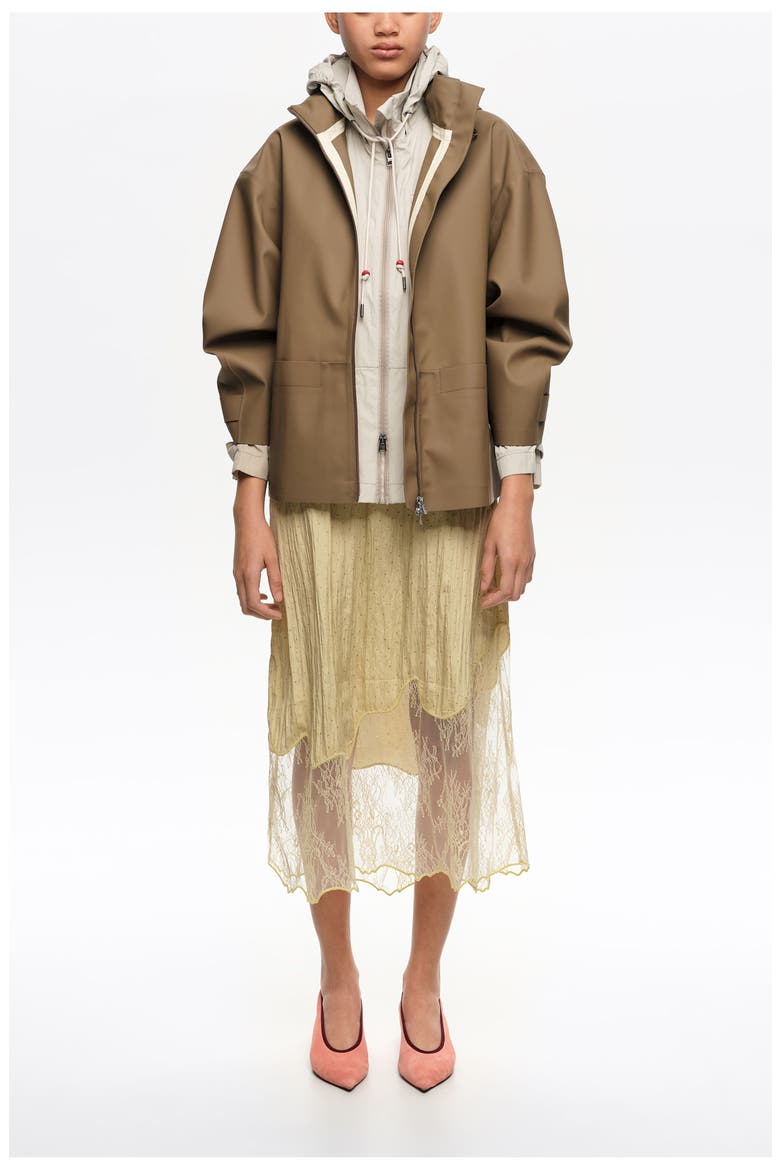 Rubber-Coated Flared Trench, Main, color, DARK CAMEL
