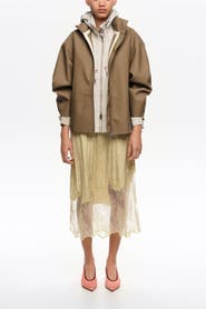 Bimba y Lola Rubber-Coated Flared Trench