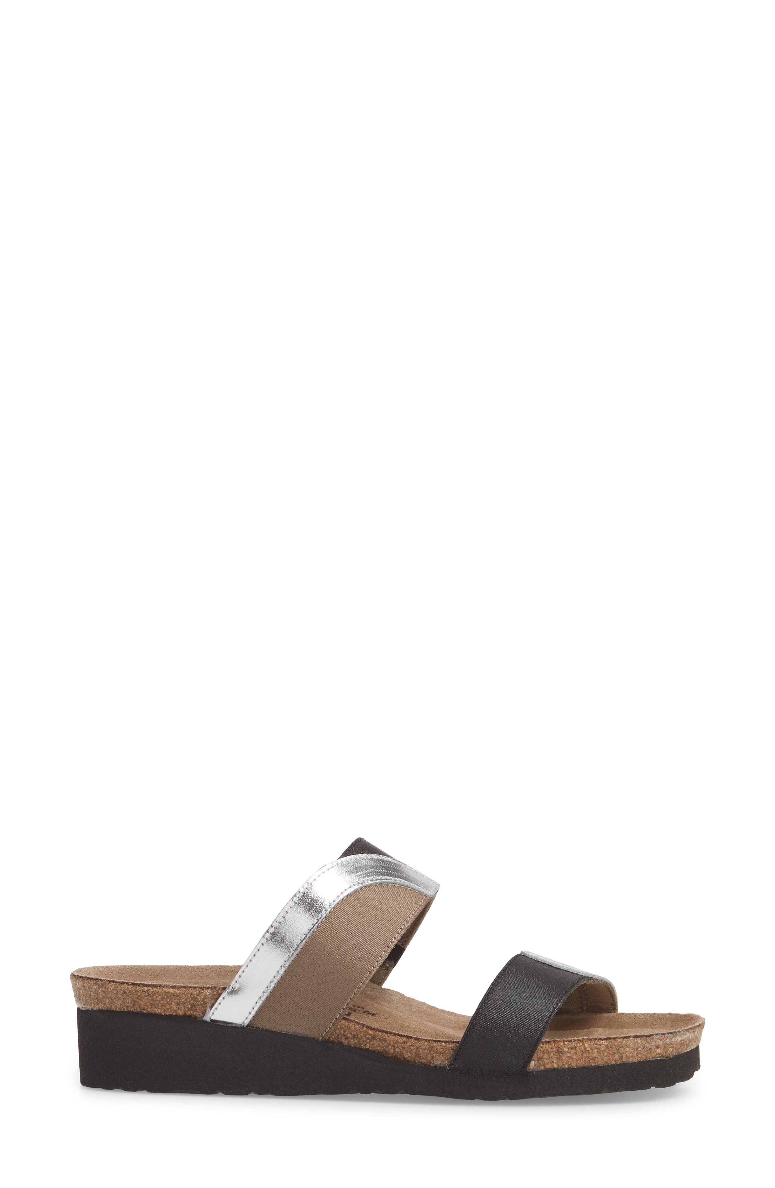 Naot Frankie Slide Sandal, Alternate, color, Silver Mirror Leather