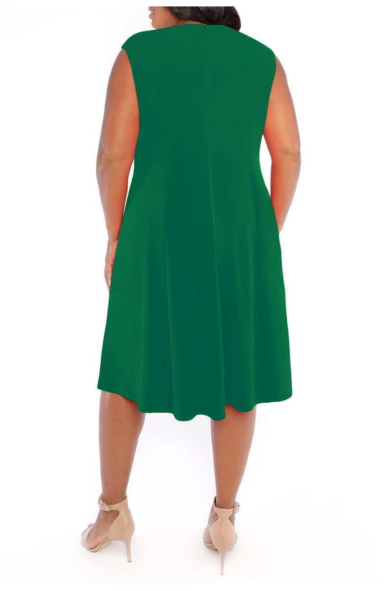 London Times Neck Detail Fit & Flare Dress, Alternate, color, 
