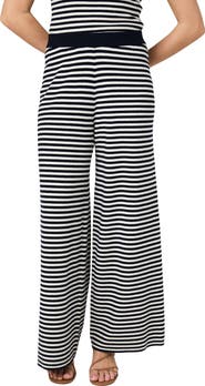 French Connection Stripe Wide Leg Sweater Pants