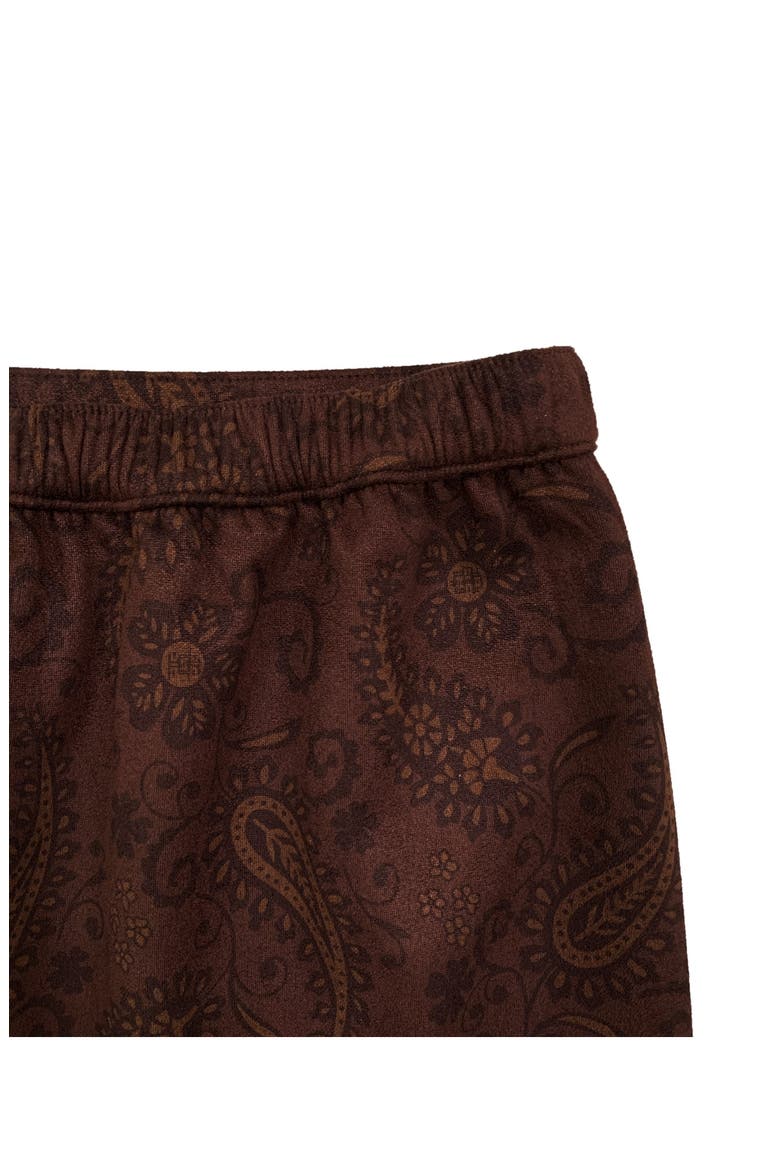 Paisley Faux Suede Maxi Skirt, Alternate, color, DK BROWN PAISLEY