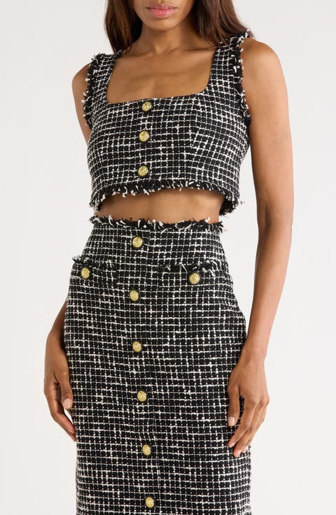 Maylin Tweed Bralette Crop Top