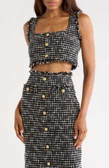 L'AGENCE Maylin Tweed Bralette Crop Top