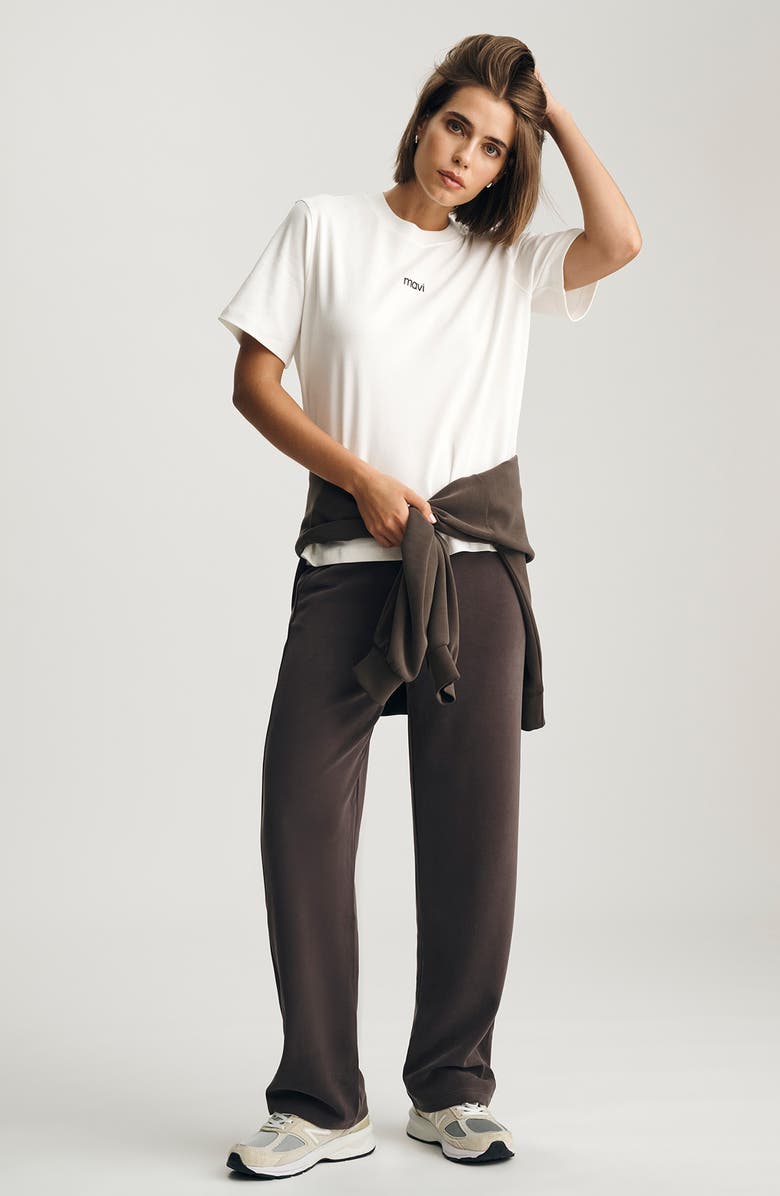 Mavi Jeans Logo Embroidered Crewneck T-Shirt, Alternate, color, Coconut Milk