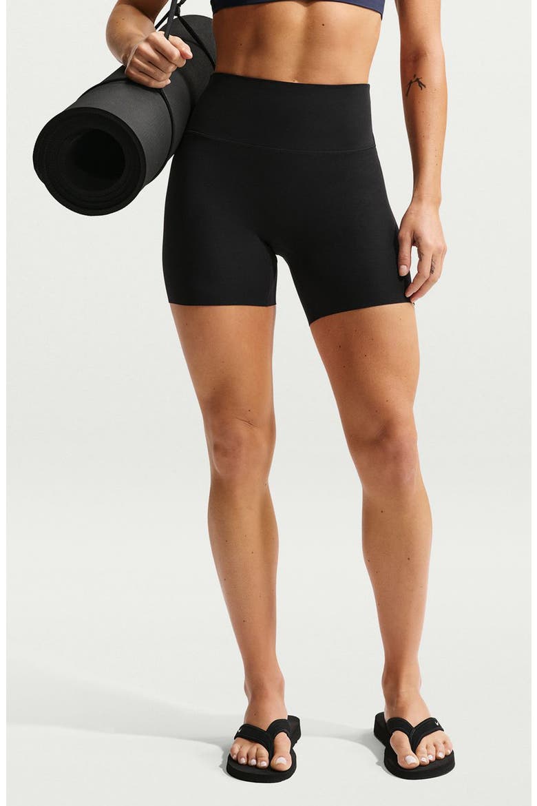 Zenvy Gentle Support High Waist Biker Shorts, Main, color, BLACK/ COOL GREY