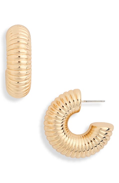 Ribbed Hoop Earrings