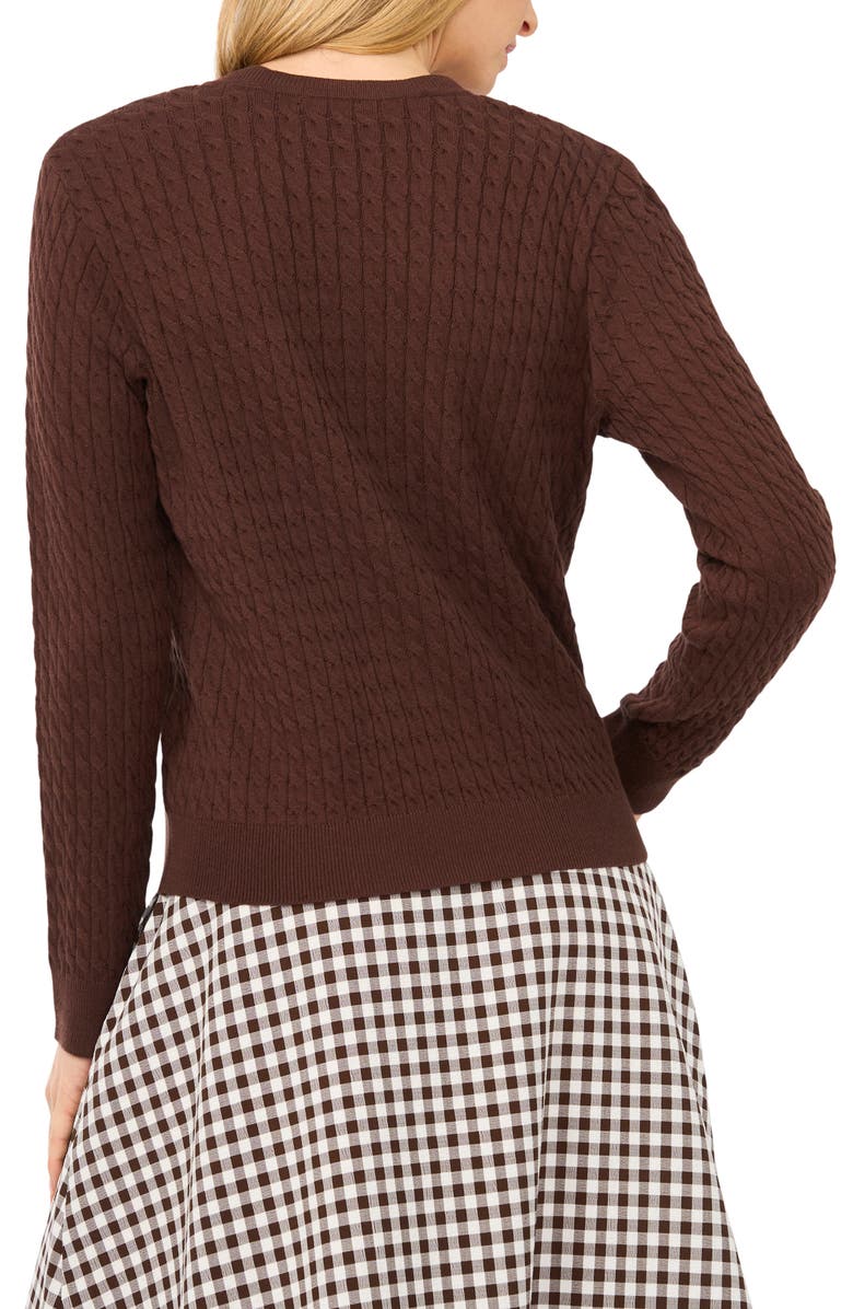 Halogen<sup>®</sup> Cable Stitch Cotton Cardigan, Alternate, color, 