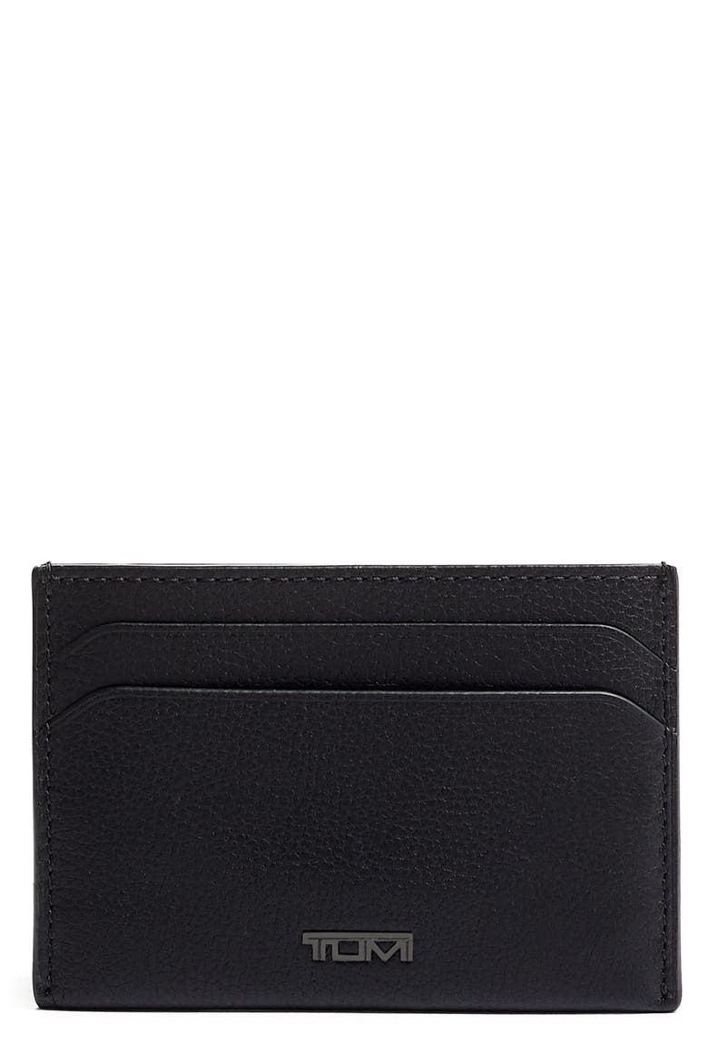 Leather Money Clip Card Case, Main, color, BLACK TEXTURE