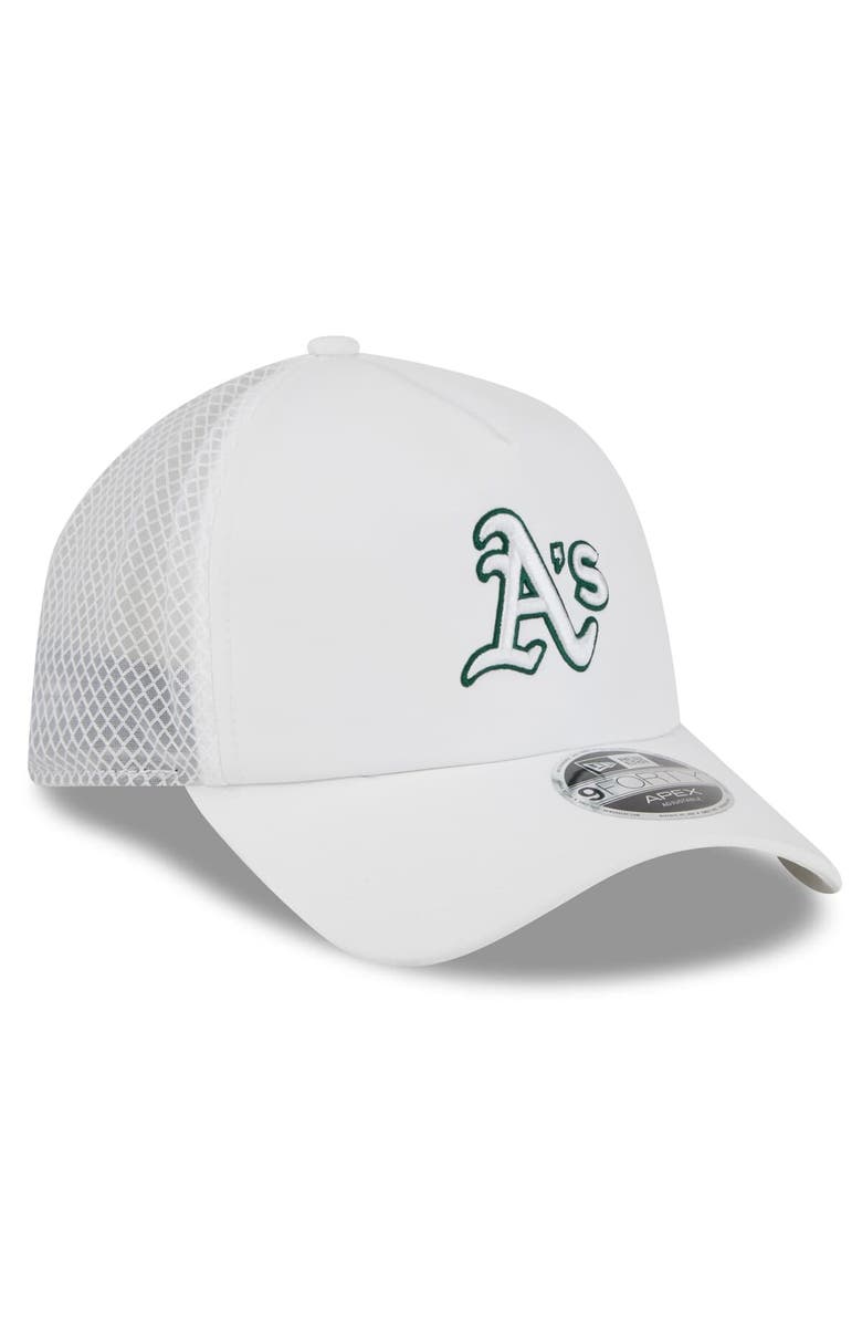 New Era Men's New Era White Athletics 2026 Batting Practice Apex 9FORTY Adjustable Trucker Hat, Alternate, color, White