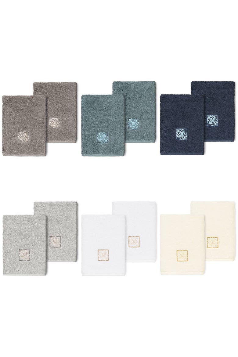 Vivian Embellished Washcloth - Set of 2 - Dark Gray, Alternate, color, DARK GRAY