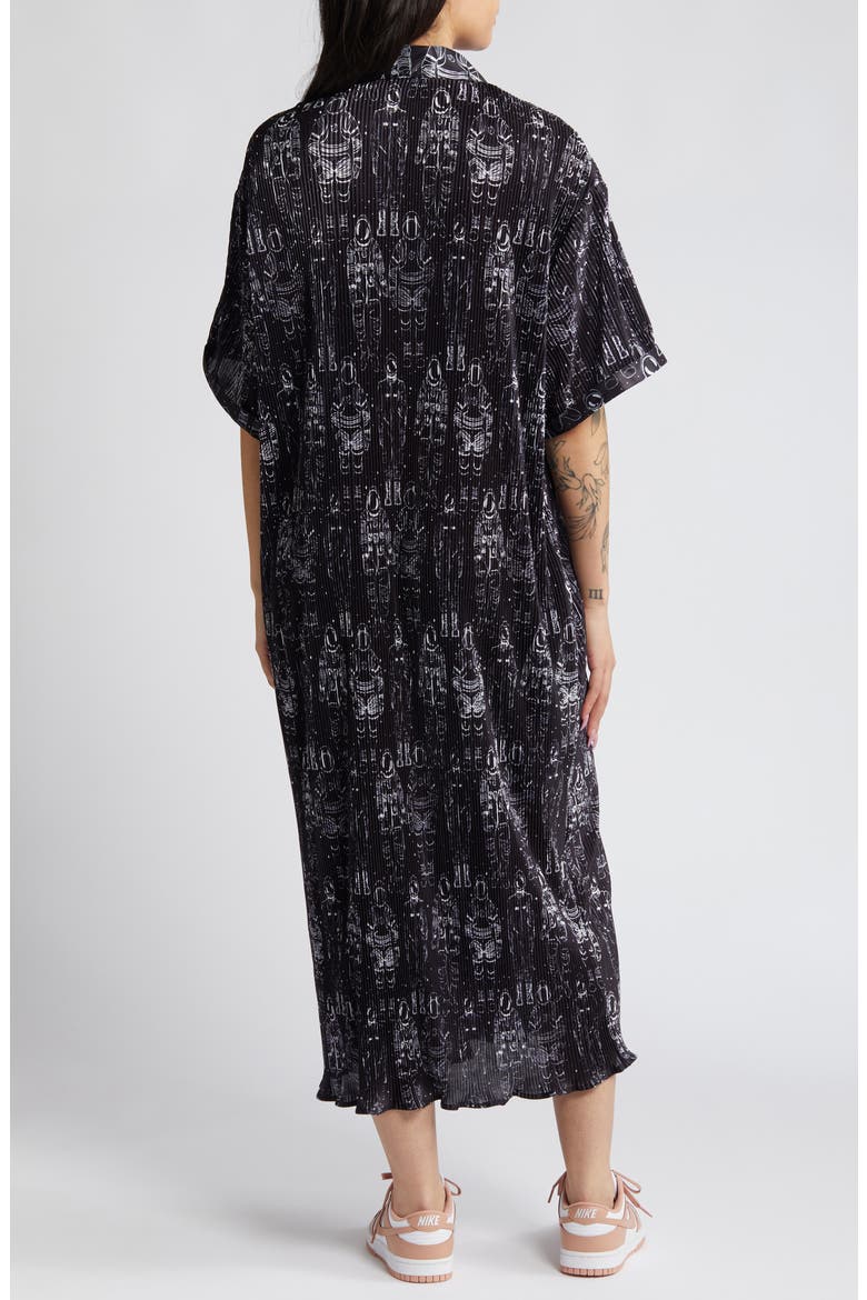 Astronaut Plissé Shirt Dress, Alternate, color, ASTRONAUT