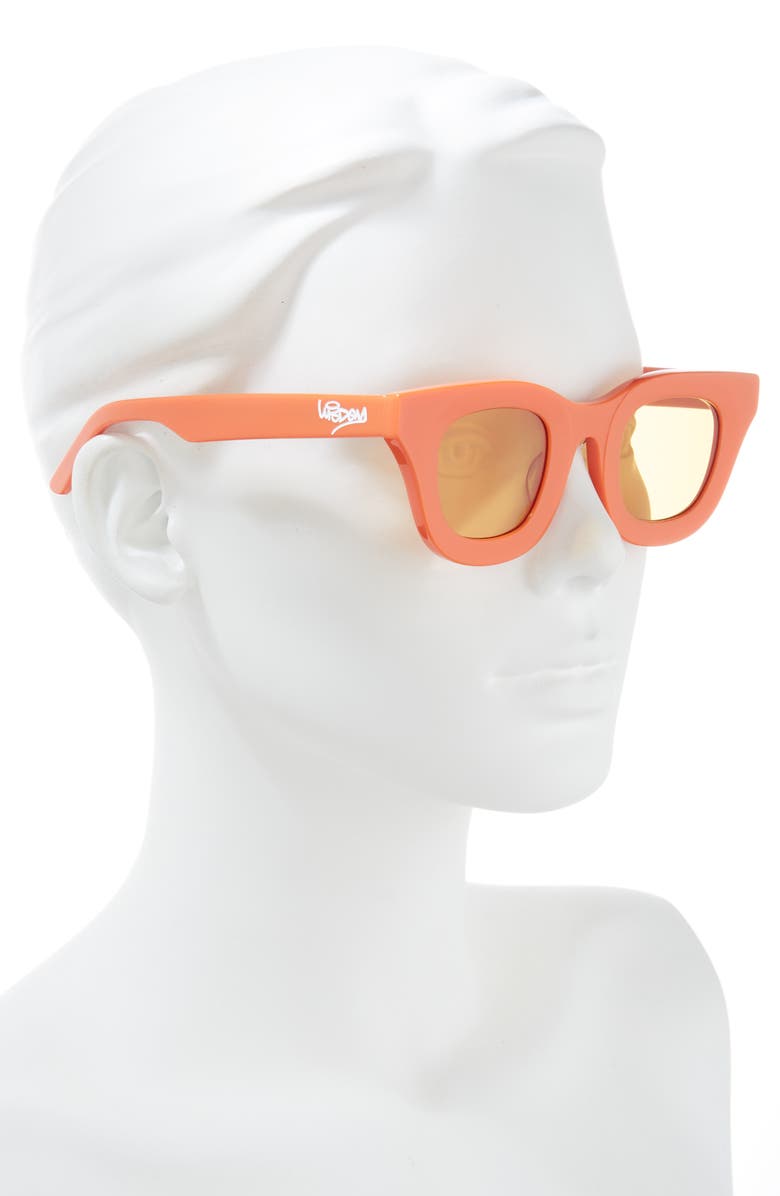 Wisdom Frame 3 43mm Round Sunglasses, Alternate, color, Orange