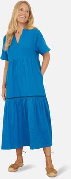 Yumi Cotton Kaftan Midi Dress