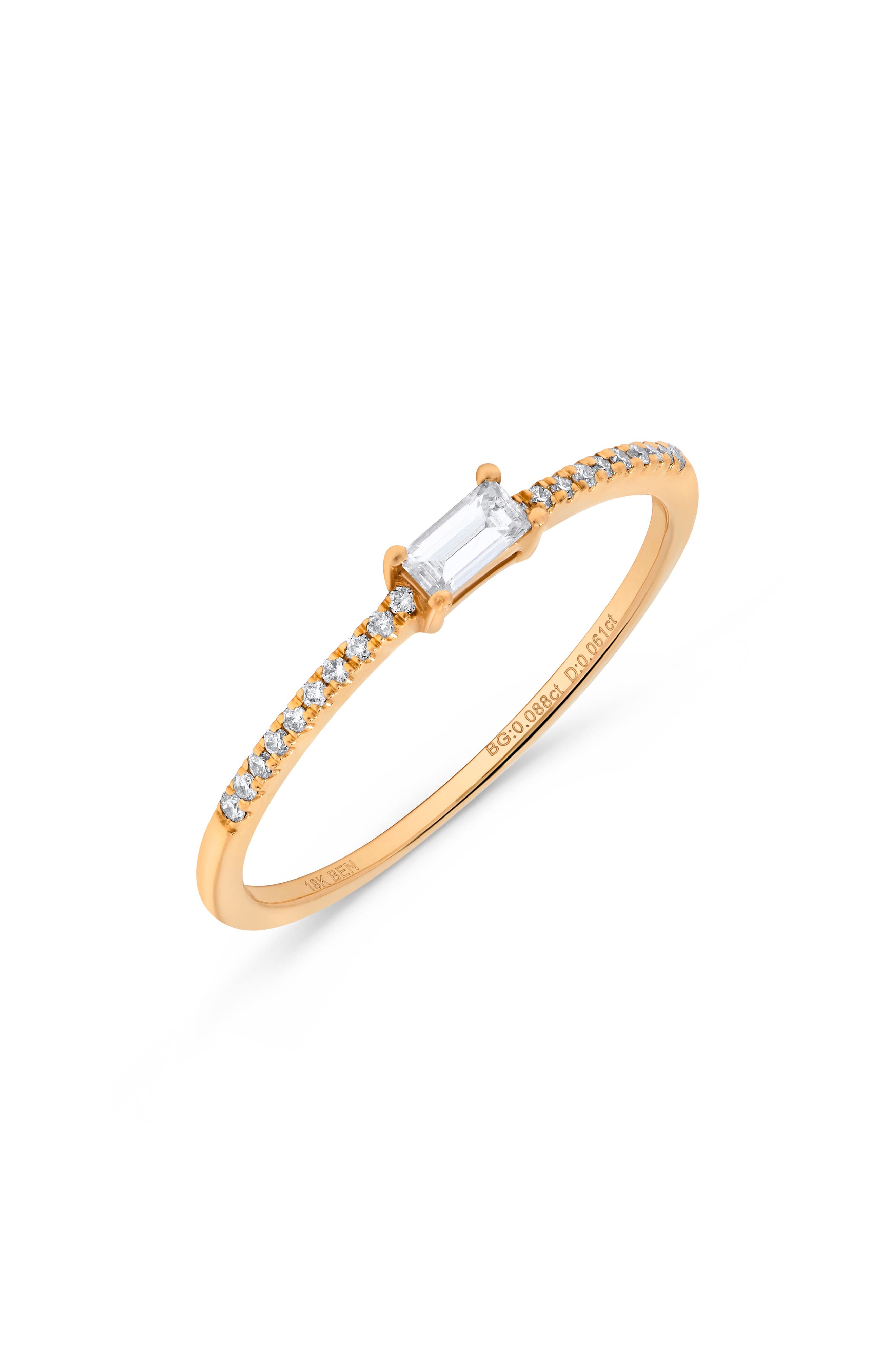 H.J. Namdar East/West Baguette Diamond Stacking Ring