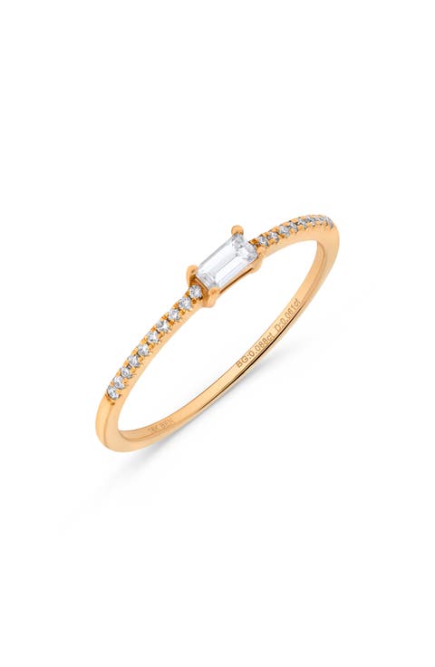East/West Baguette Diamond Stacking Ring
