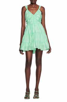 SANDRO Mariella Tie Back Ruffle Minidress