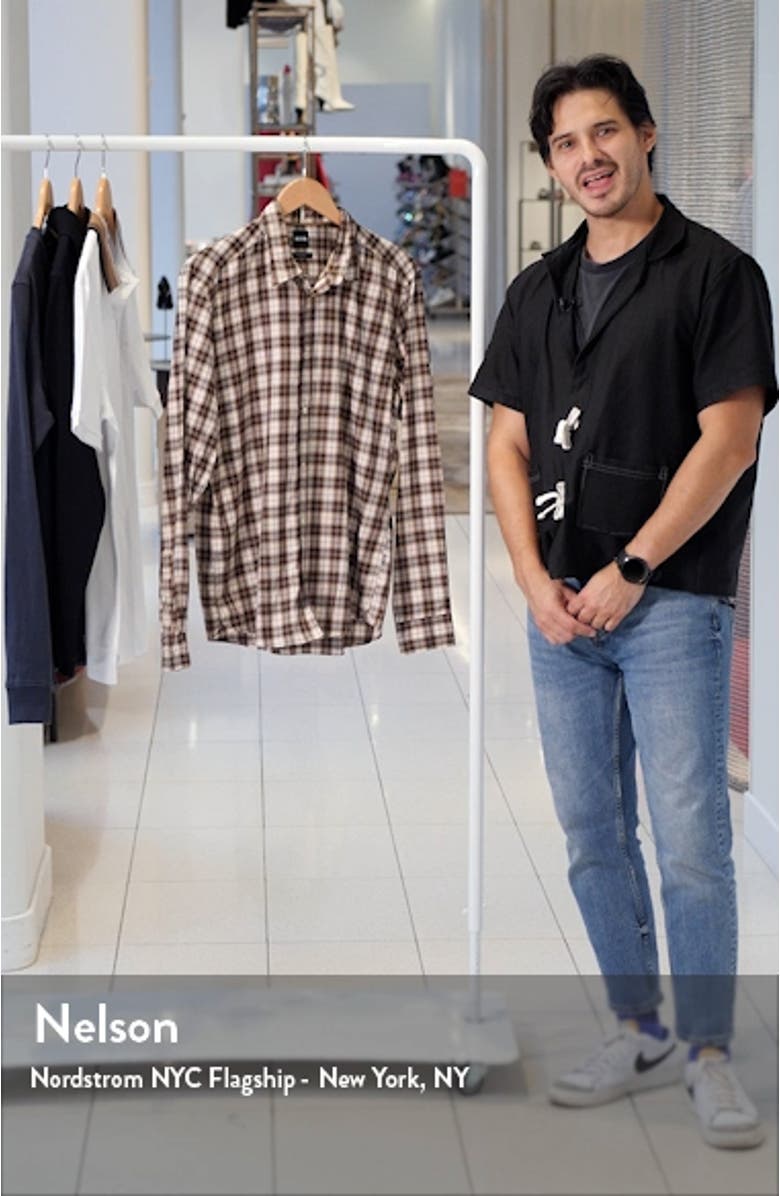 Liam Check Regular Fit Stretch Button-Up Shirt, sales video thumbnail