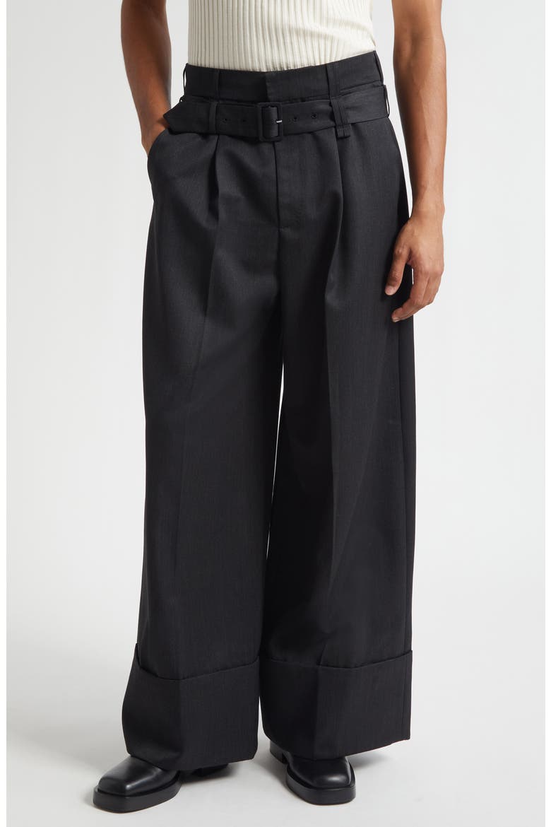 double belt loop wide half trousers hype double belt loop wide