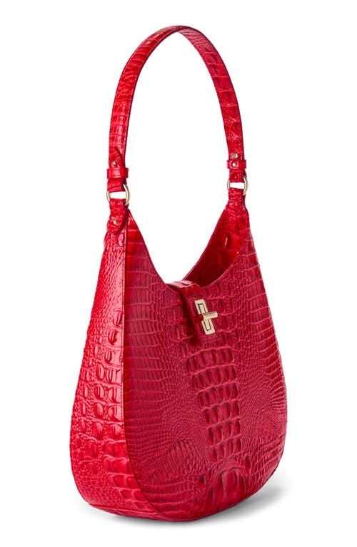 Brahmin Fallon Croc Embossed Leather Shoulder Bag