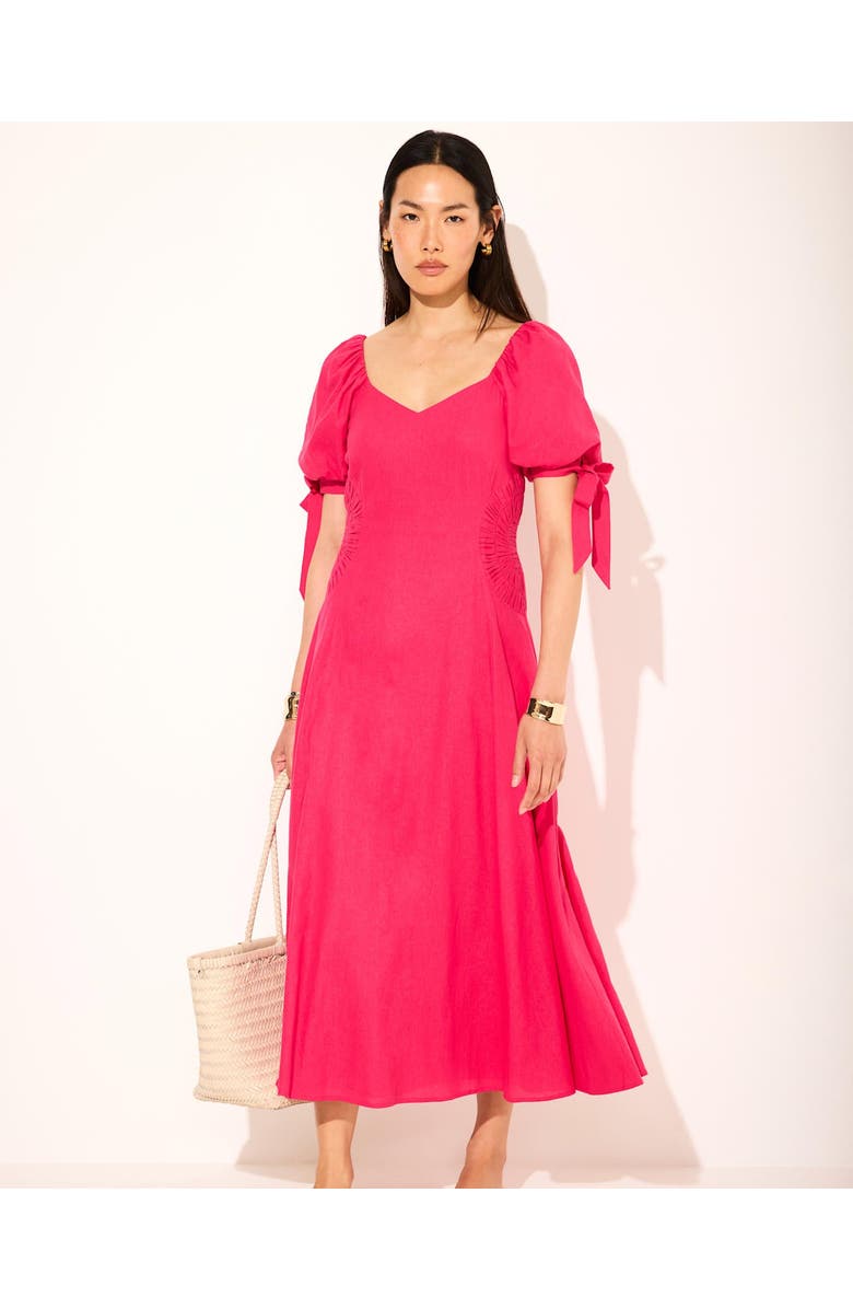 MINT VELVET Linen Blend Tie Detail Maxi Dress, Alternate, color, Pink