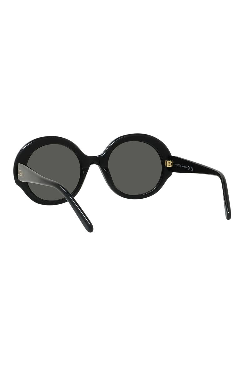 Thin 52mm Round Sunglasses, Alternate, color, SHINY BLACK / SMOKE