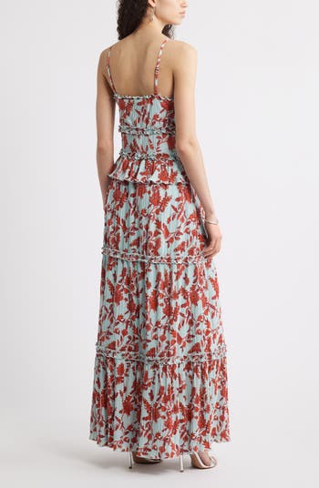 Ruffle Plissé Maxi Sundress