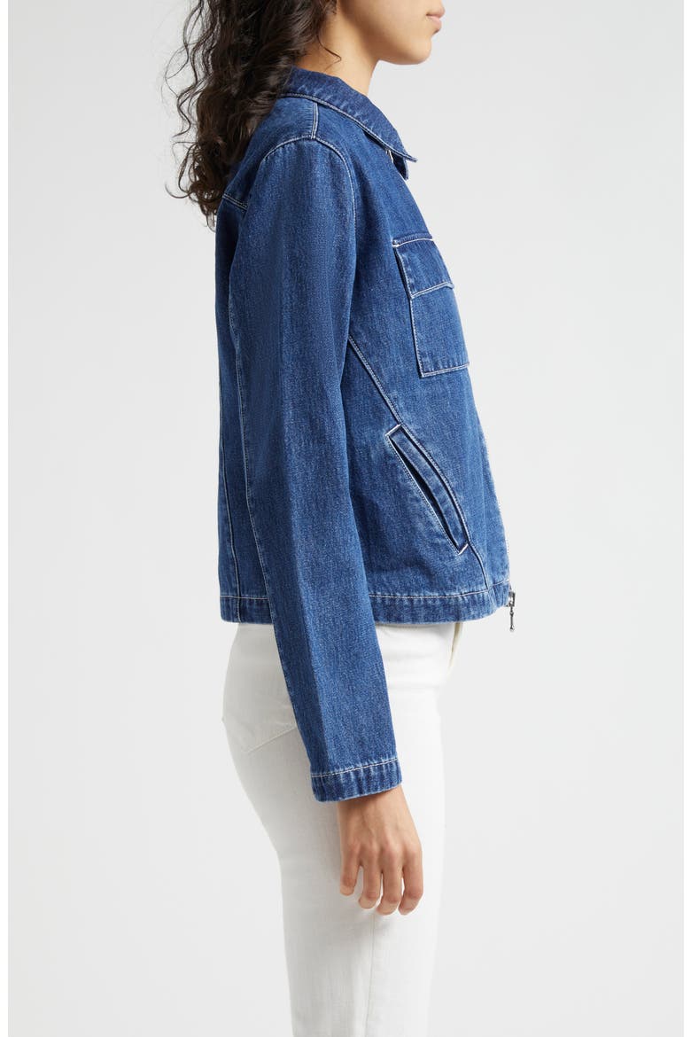 Elaine Zip Front Denim Jacket, Alternate, color, TORRENCE