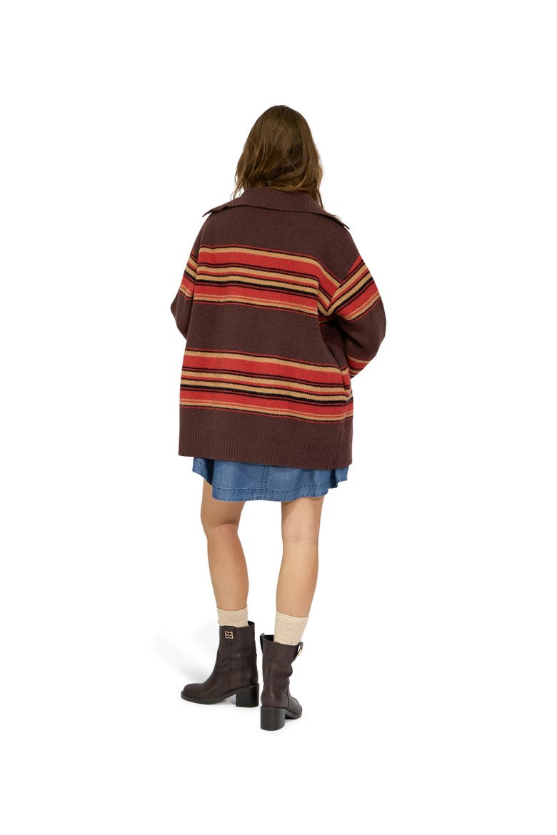 So Many Likes Oversized Knitted Cardi Coat, Alternate, color, Dark Brown