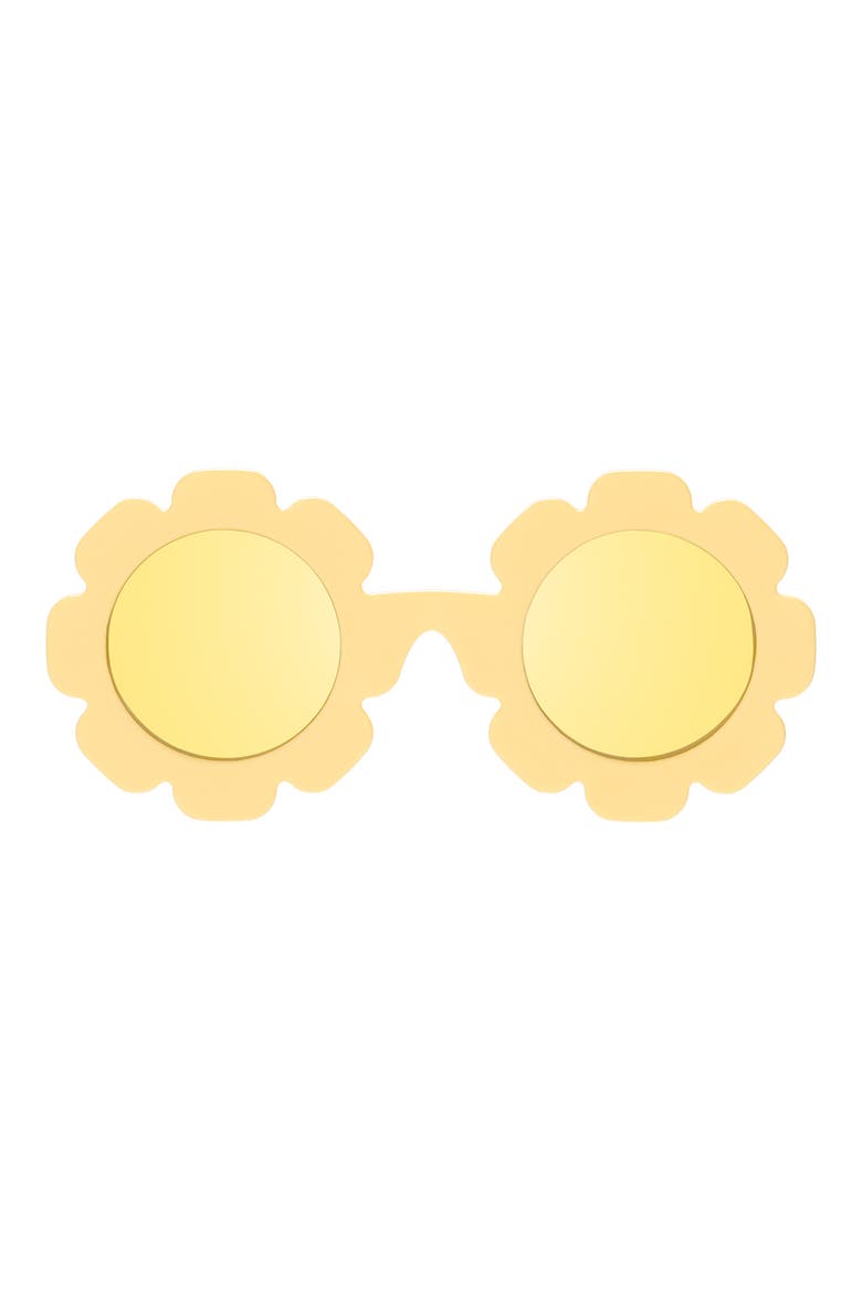 Kids' Polarized Mirrored Flower Shaped Sunglasses, Main, color, SUN RAY YELLOW