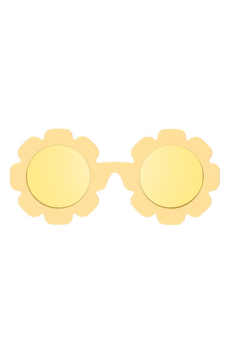 Babiators Kids' Polarized Mirrored Flower Shaped Sunglasses, Main, color, Sun Ray Yellow