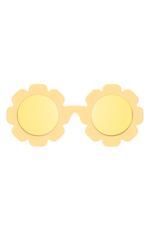 Babiators Kids' Polarized Mirrored Flower Shaped Sunglasses In Yellow