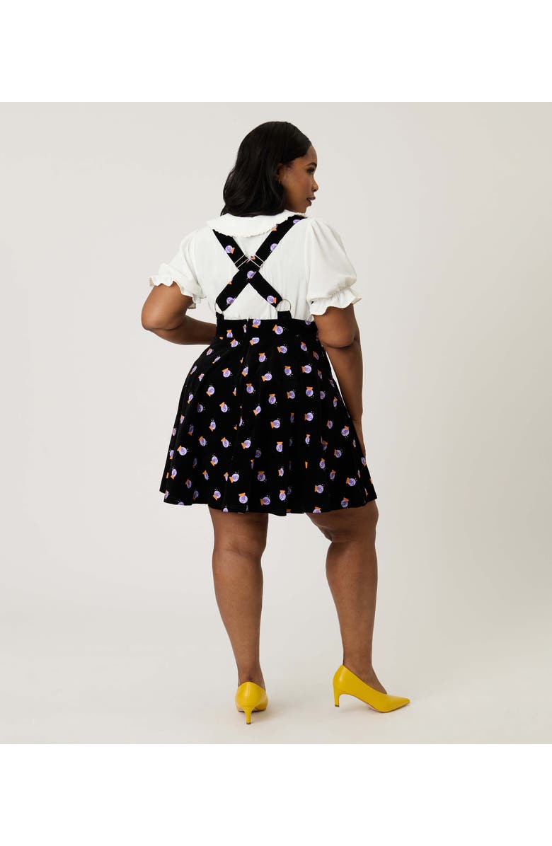 Unique Vintage Plus Size Brionne Pinafore Skirt, Alternate, color, Black Crystal Ball