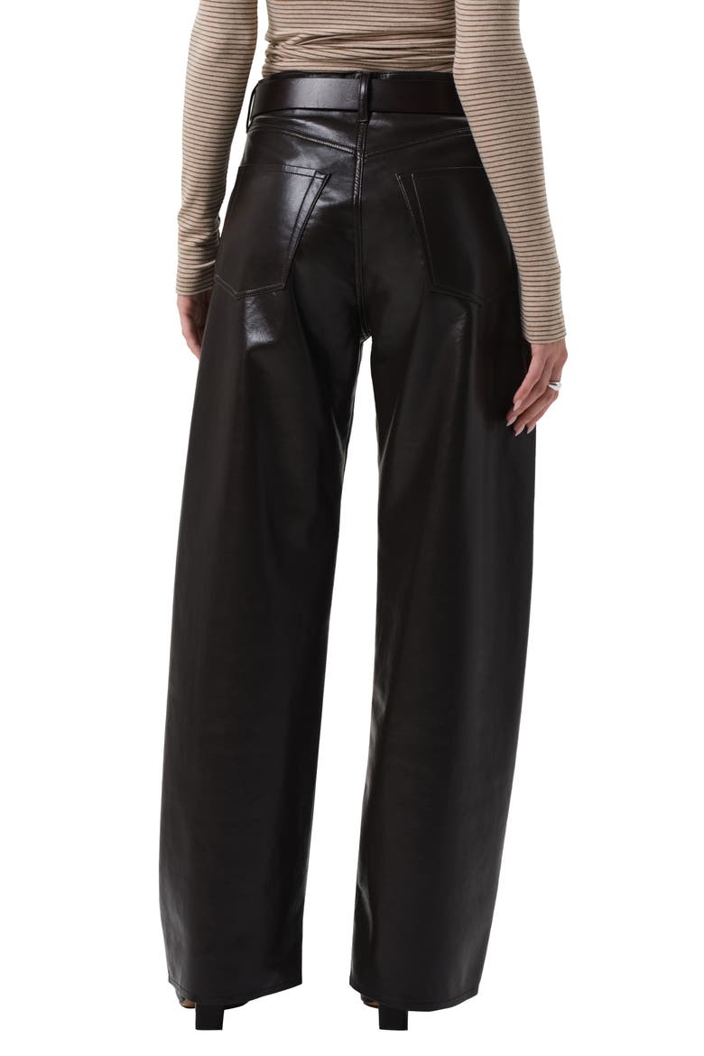 Ayla Baggy Recycled Leather Blend Pants, Alternate, color, CHOCOLATE DK BR