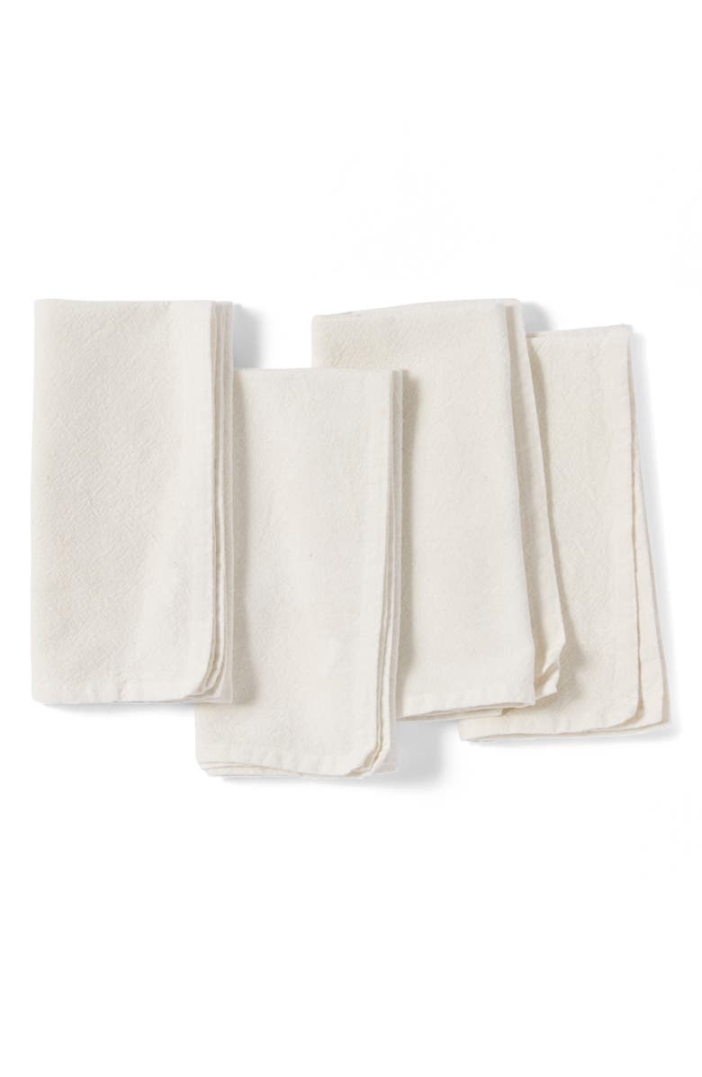 Coyuchi Sonoma Set of 4 Textured Organic Cotton Napkins, Main, color, 