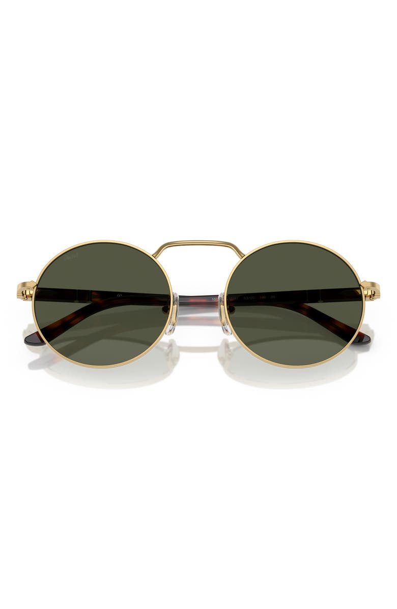 Persol 53mm Polarized Round Sunglasses, Alternate, color, Green