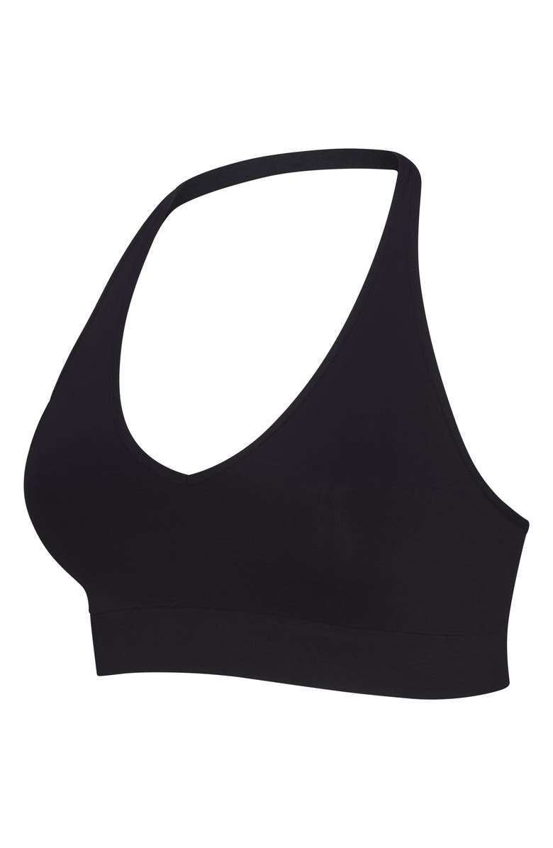 SAVAGE X FENTY Seamless Halter Bralette, Alternate, color, Black Caviar