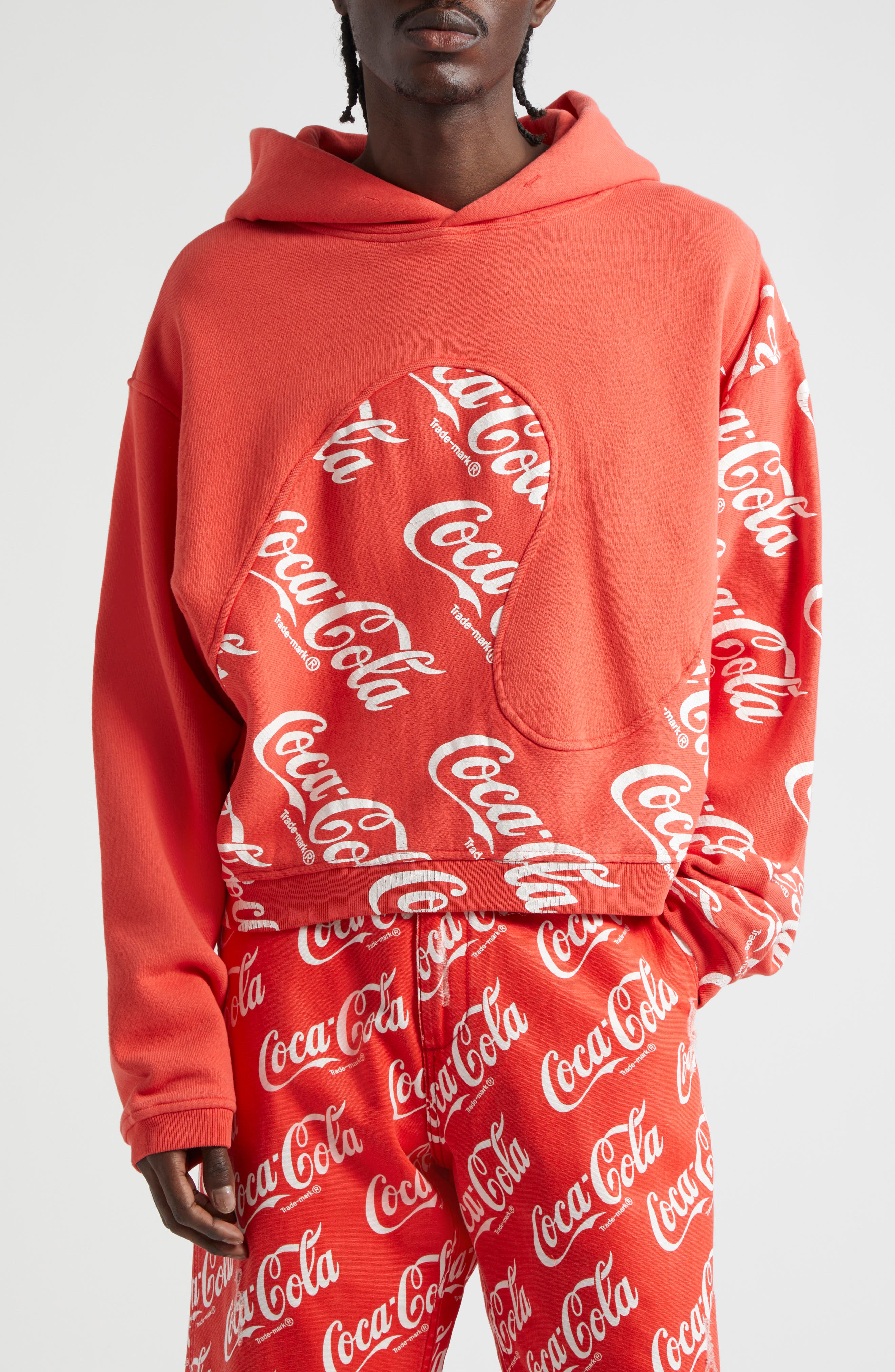 ERL Coca-Cola Swirl Cotton Hoodie (Men) | Nordstromrack