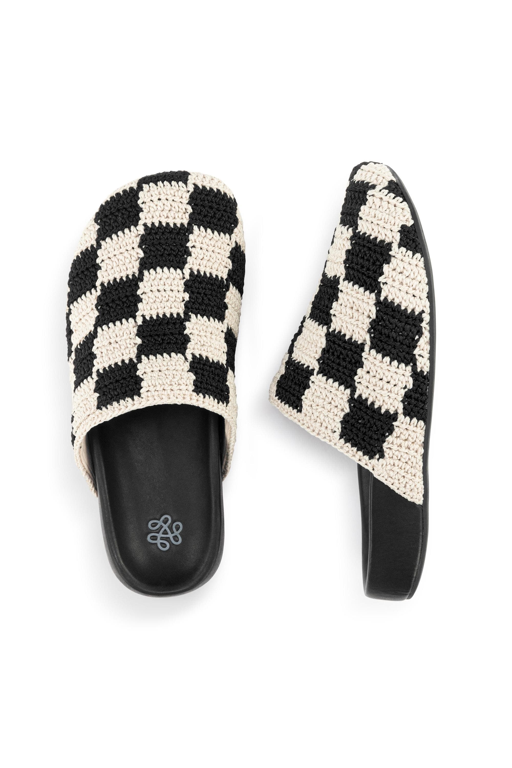 The Sak Bolinas Crochet Clog Shoe, Alternate, color, Black Check