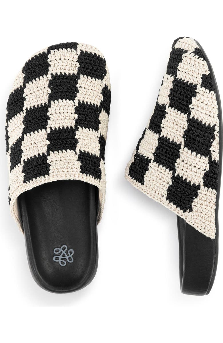 The Sak Bolinas Crochet Clog Shoe, Alternate, color, Black Check