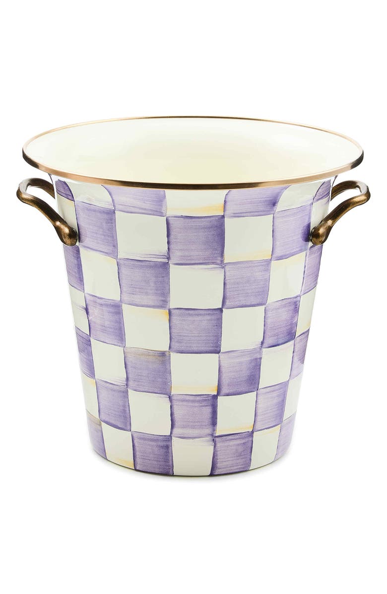 MACKENZIE CHILDS Violet Check Wine Cooler, Main, color, Violet