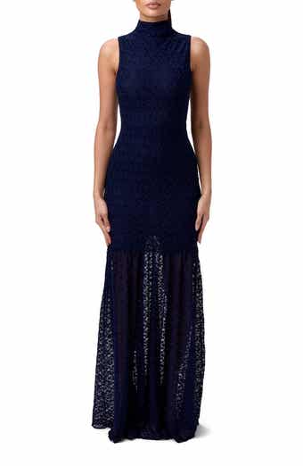 Naked Wardrobe Stretch Lace Trumpet Dress