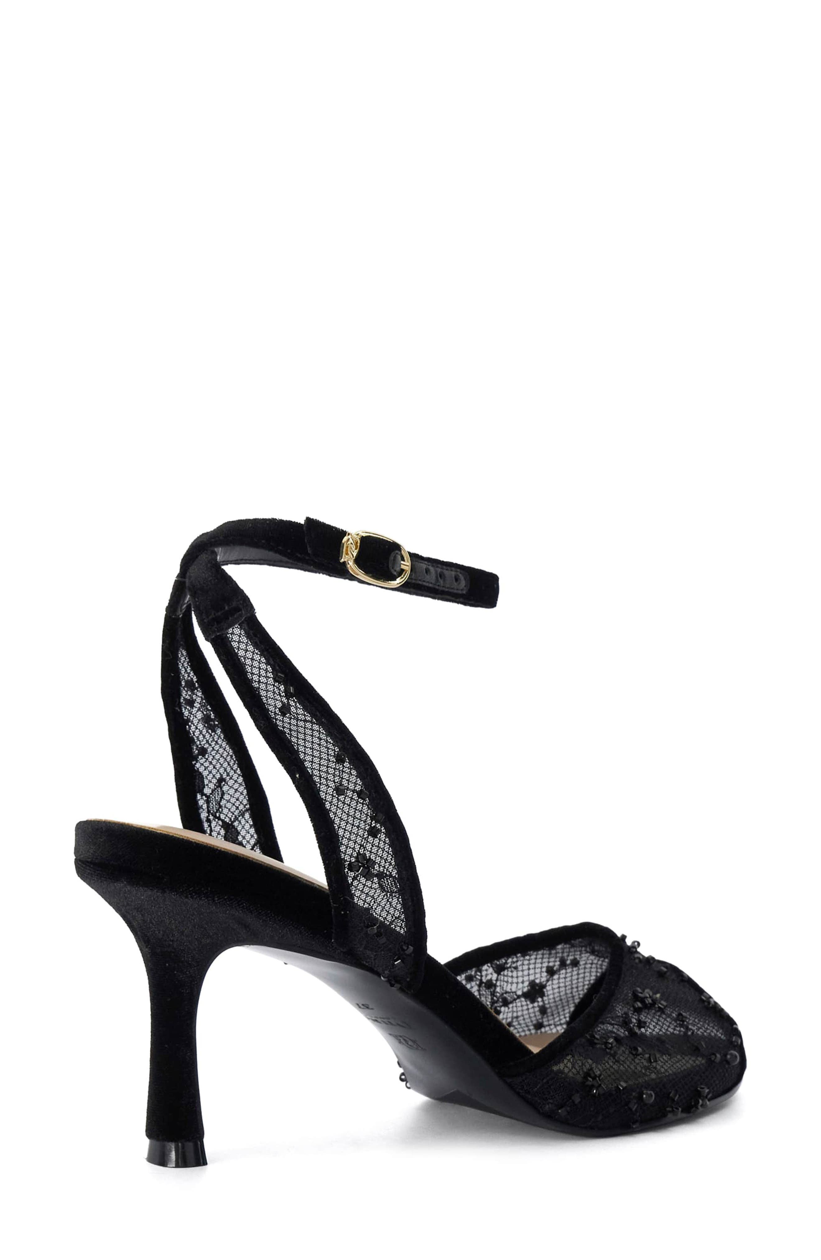Miimi Beaded Ankle Strap Sandal, Alternate, color, BLACK