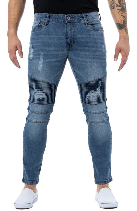 Rawx Distressed Moto Skinny Fit Jeans - 30-32" Inseam