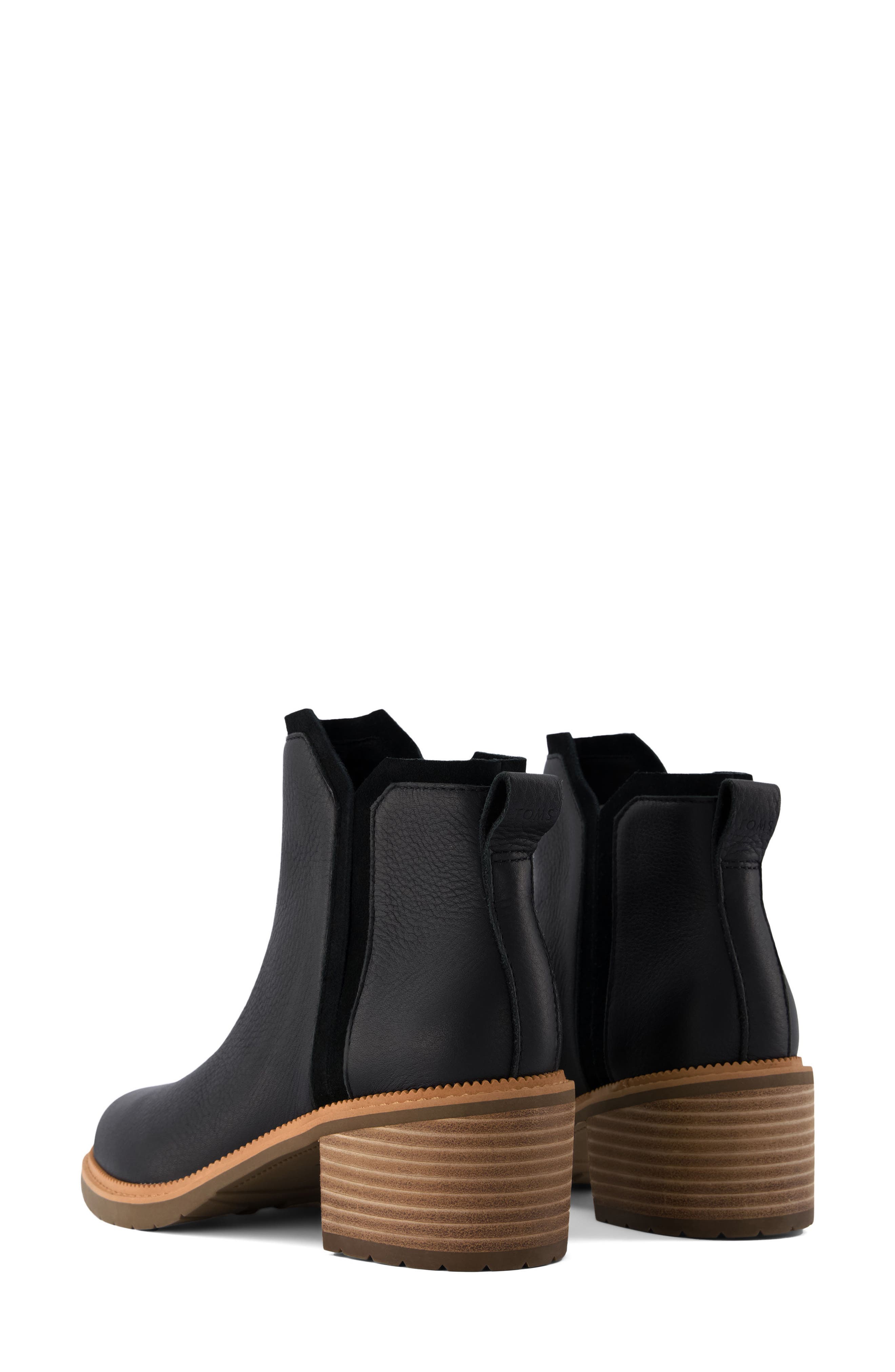 TOMS Hailey Water Resistant Leather Bootie, Alternate, color, 