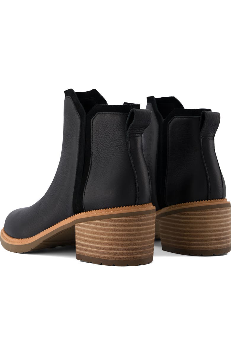 TOMS Hailey Water Resistant Leather Bootie, Alternate, color,