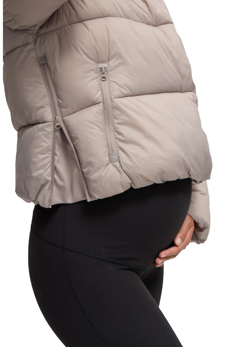 Short Maternity Puffer Jacket, Alternate, color, Mushroom