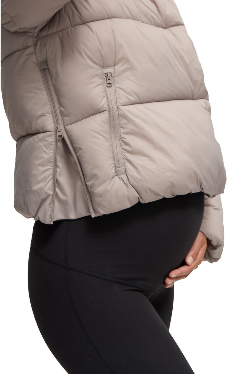 Ingrid & Isabel Short Maternity Puffer Jacket, Alternate, color, Mushroom