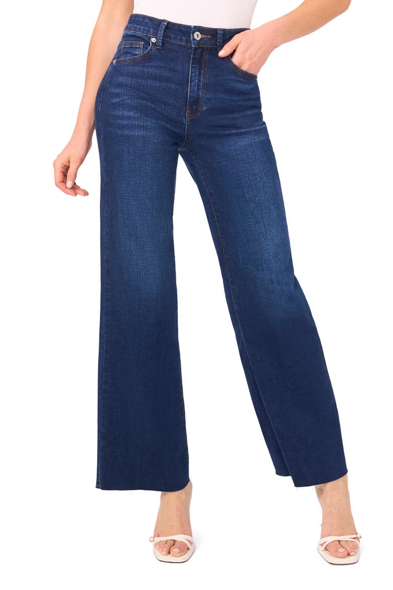 Raw Hem High Waist Wide Leg Jeans, Main, color, RIVIERA WASH