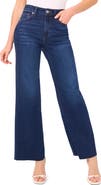 CeCe Raw Hem High Waist Wide Leg Jeans